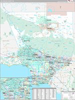 Los Angeles, Ca Wall Map Zip Code